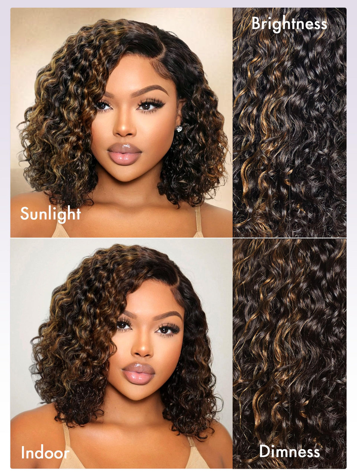 LUVME HAIR 10-inch curly wig close-up of pre-plucked hairline