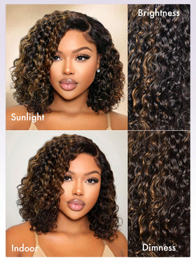 LUVME HAIR 10-inch curly wig close-up of pre-plucked hairline