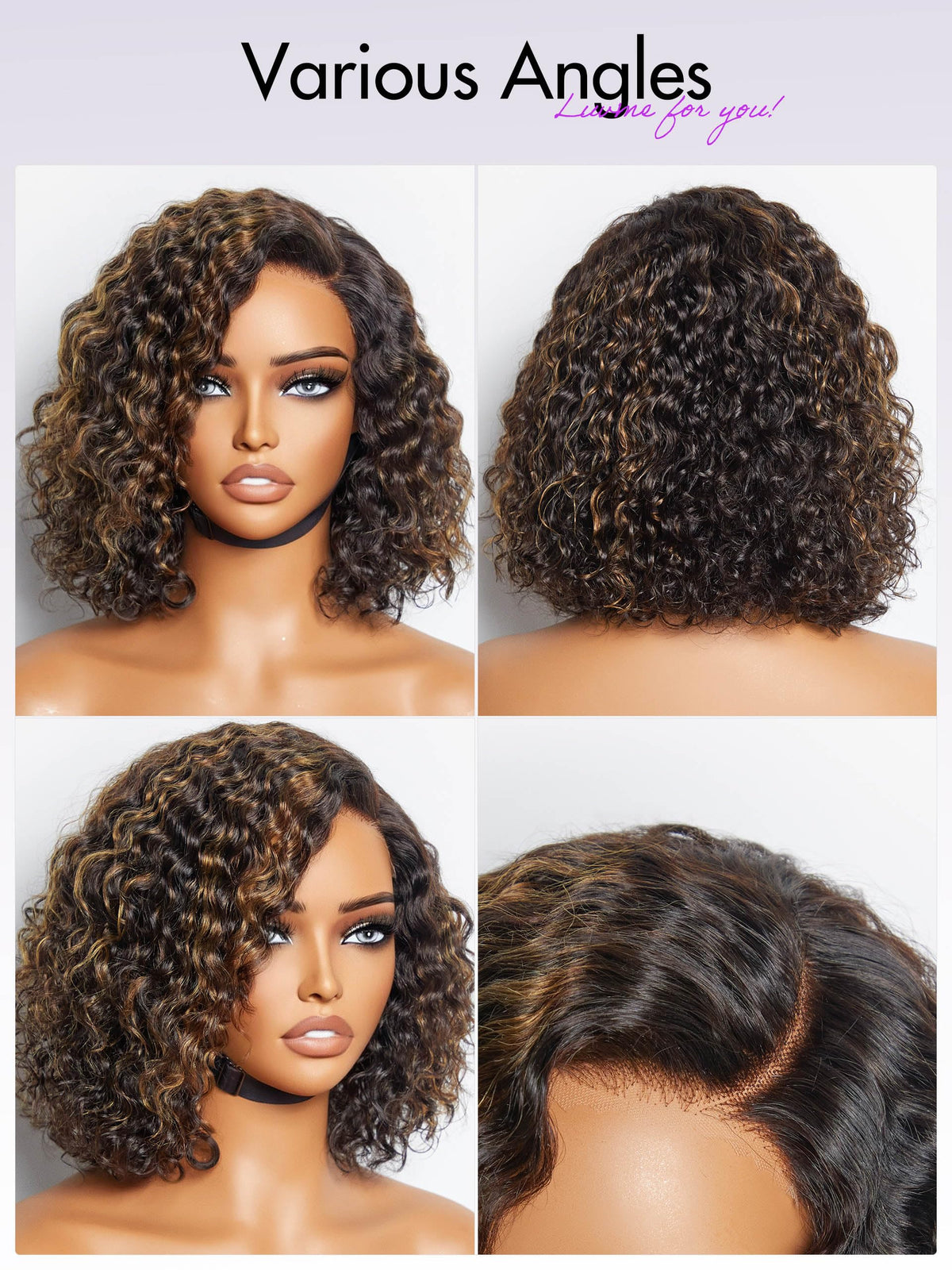 LUVME HAIR 10-inch curly wig packaging with product details