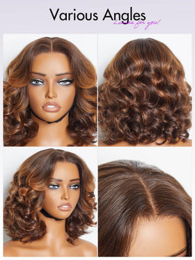LUVME HAIR 10-inch Ombre Brown Bob Wig on mannequin