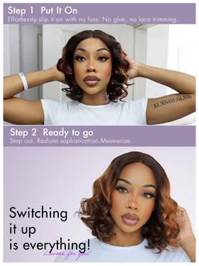LUVME HAIR 10-inch Ombre Brown Bob Wig packaging