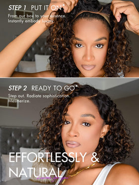 LUVME HAIR 12-inch curly bob wig styled with casual outfit