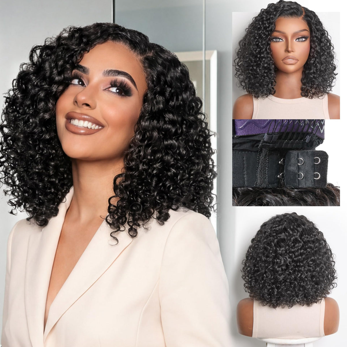 LUVME HAIR 12-inch Curly Deep Wave Wig front view