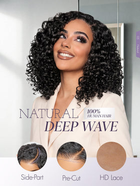 LUVME HAIR 12-inch Curly Deep Wave Wig styled with curls
