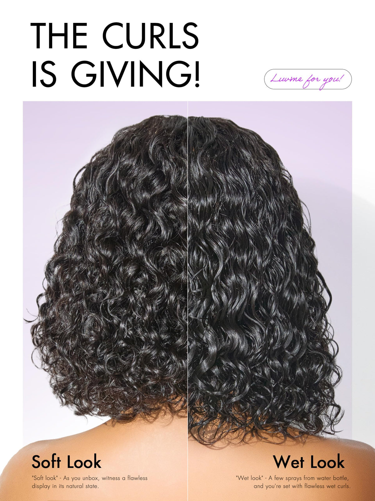 LUVME HAIR 12-inch deep curly wig packaging