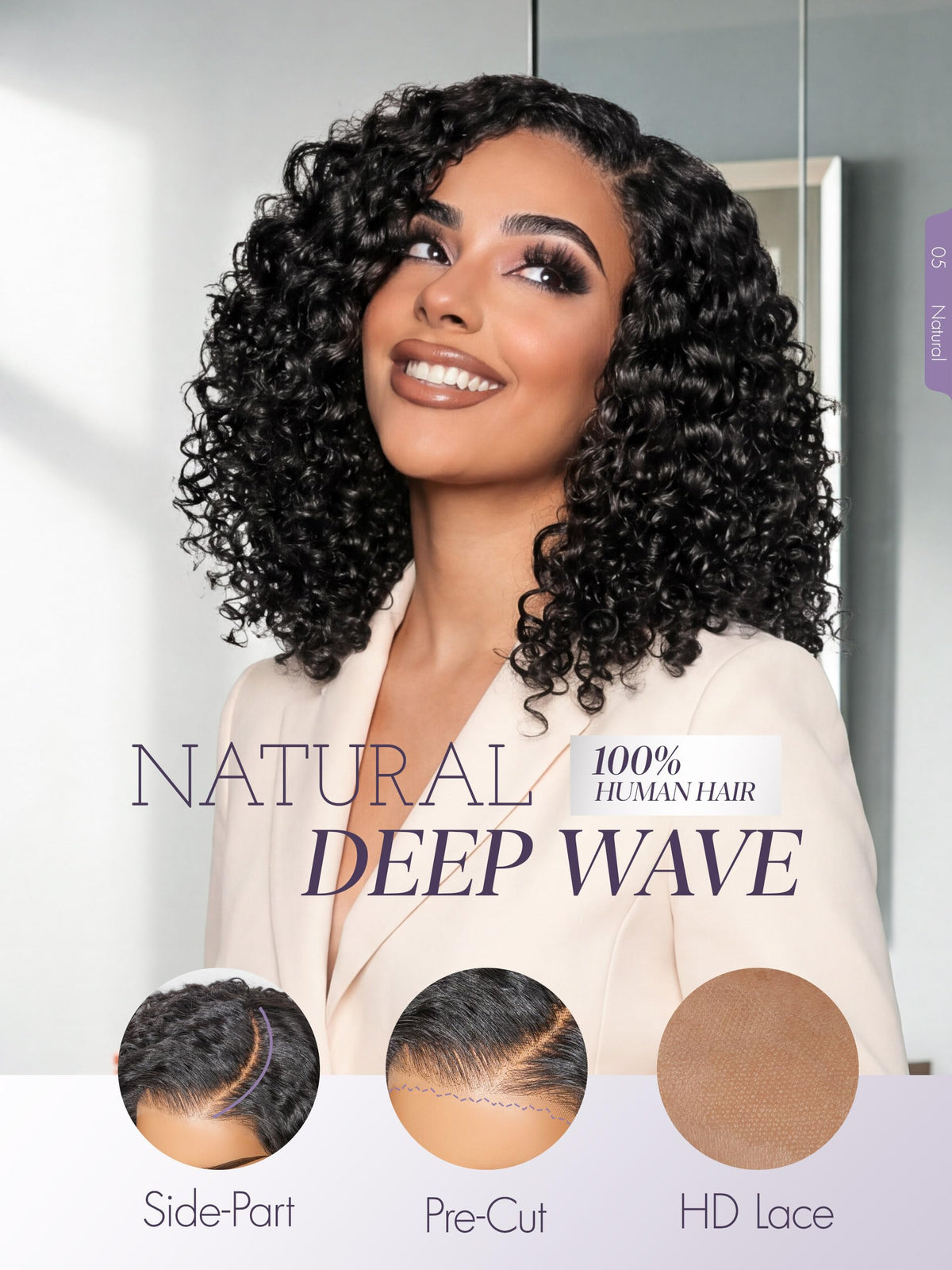 LUVME HAIR 14-inch Curly Deep Wave Wig styling options