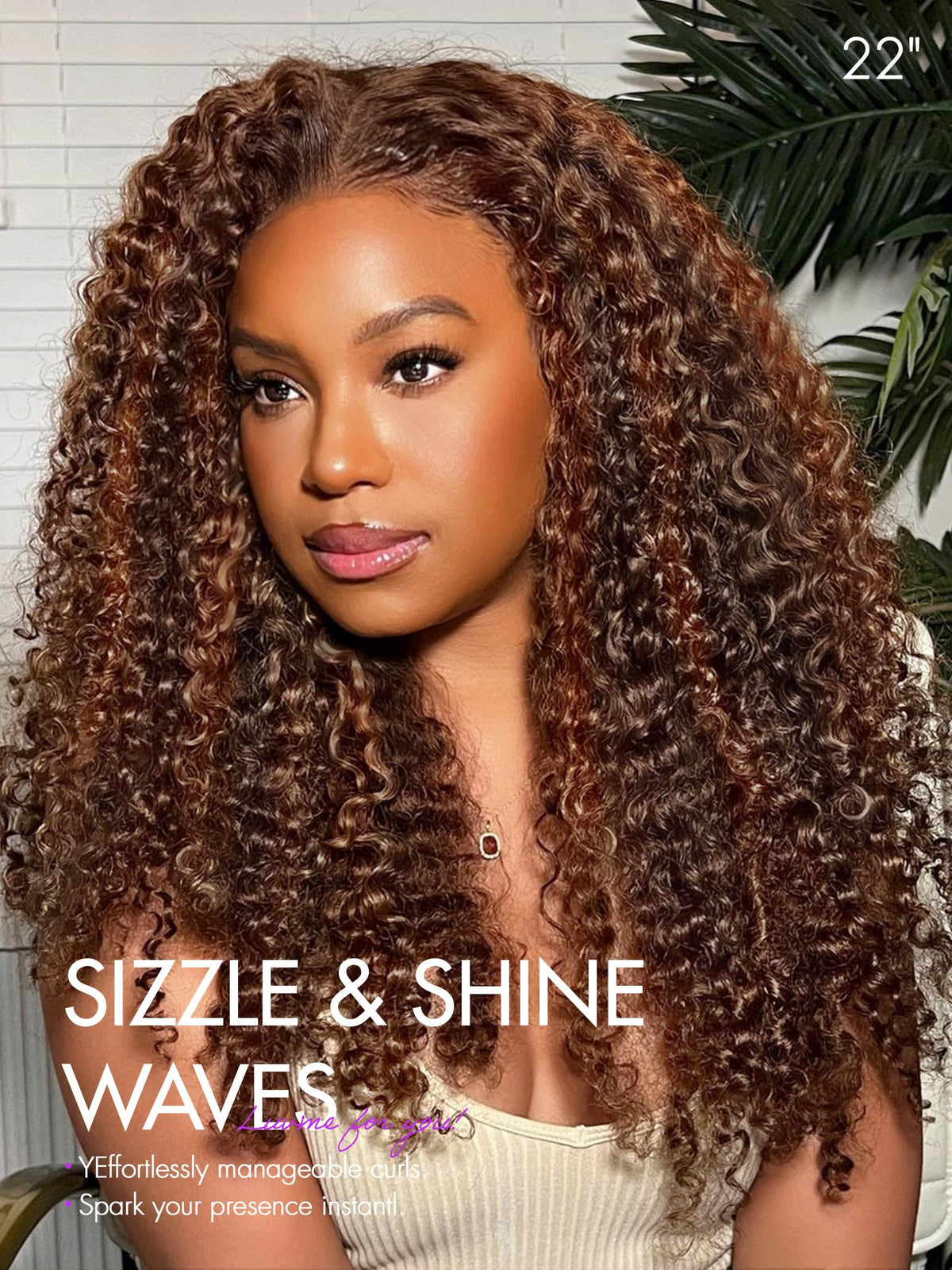 LUVME HAIR 14 Inch Deep Wave Wig side view showcasing curly texture