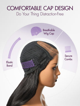 LUVME HAIR 14 Inch Wavy Bob Wig showing pre-bleached knots