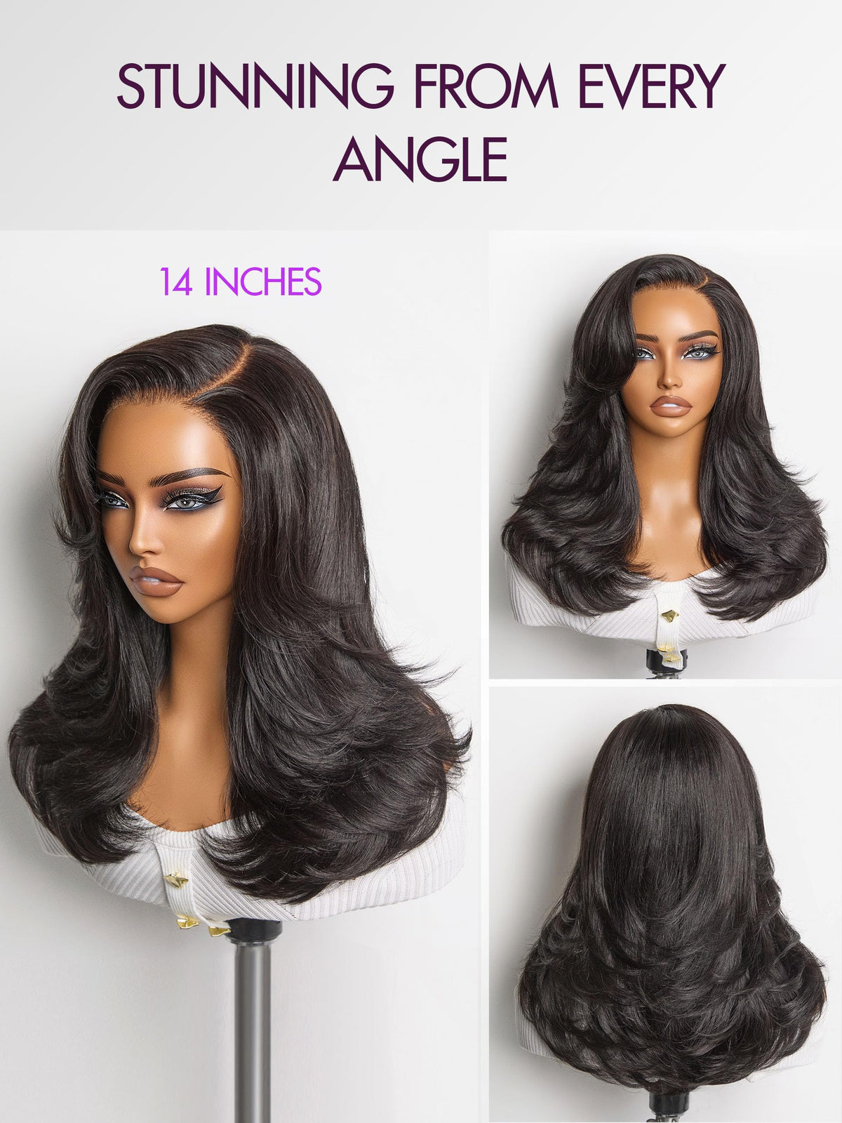 LUVME HAIR 14 Inch Wavy Bob Wig with styling tools