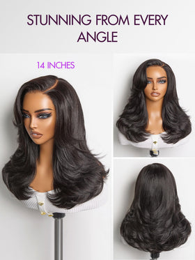 LUVME HAIR 14 Inch Wavy Bob Wig with styling tools