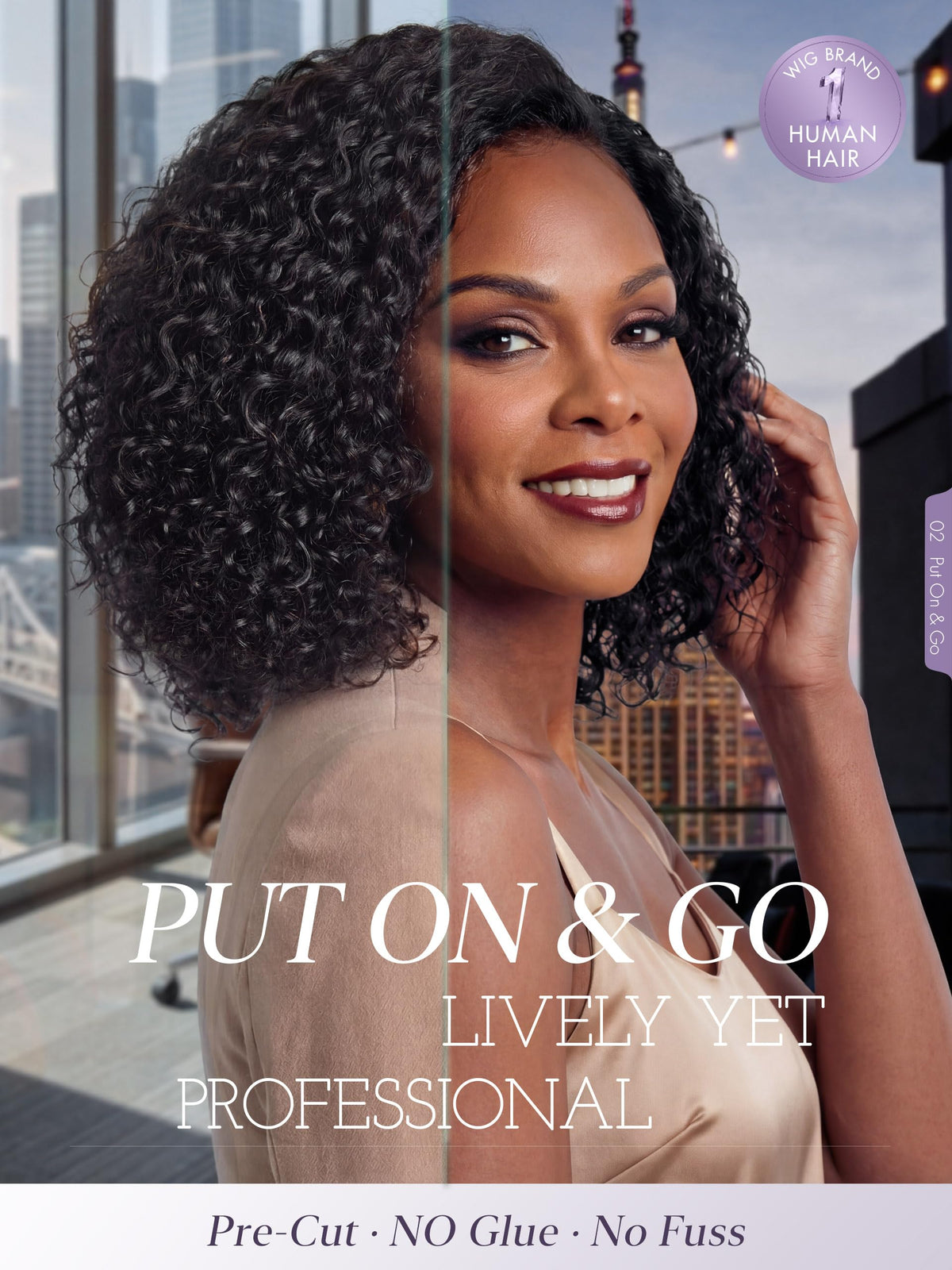 LUVME HAIR 16" Curly Deep Wave Wig back view