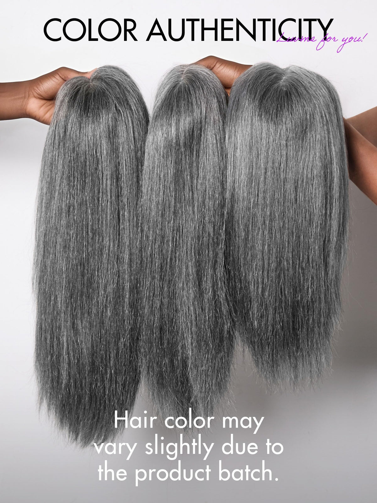 LUVME HAIR 16 Inch Grey Salt & Pepper Wig styled with waves