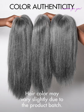 LUVME HAIR 16 Inch Grey Salt & Pepper Wig styled with waves