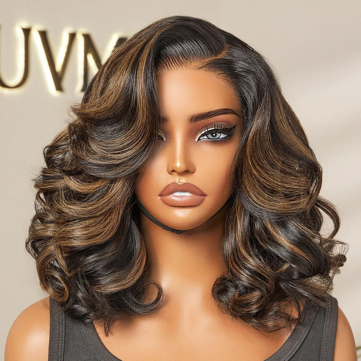 LUVME HAIR 16-inch loose wave glueless wig front view