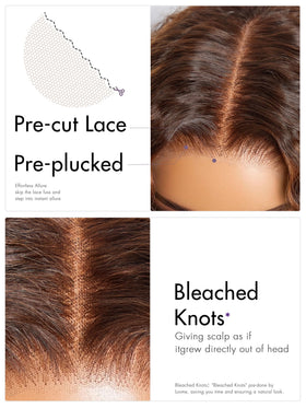 LUVME HAIR 18 Inch Deep Wave Wig close-up of lace front