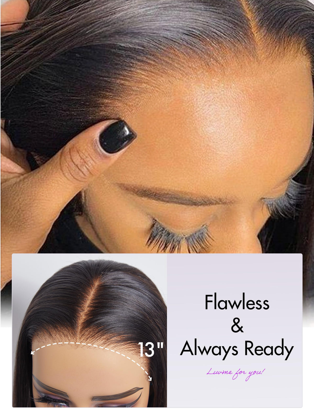 LUVME HAIR 22'' Straight Lace Front Wig styled
