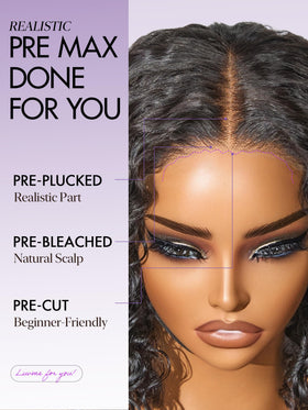 LUVME HAIR 5X5 Deep Curly Wig 10 Inches black back view