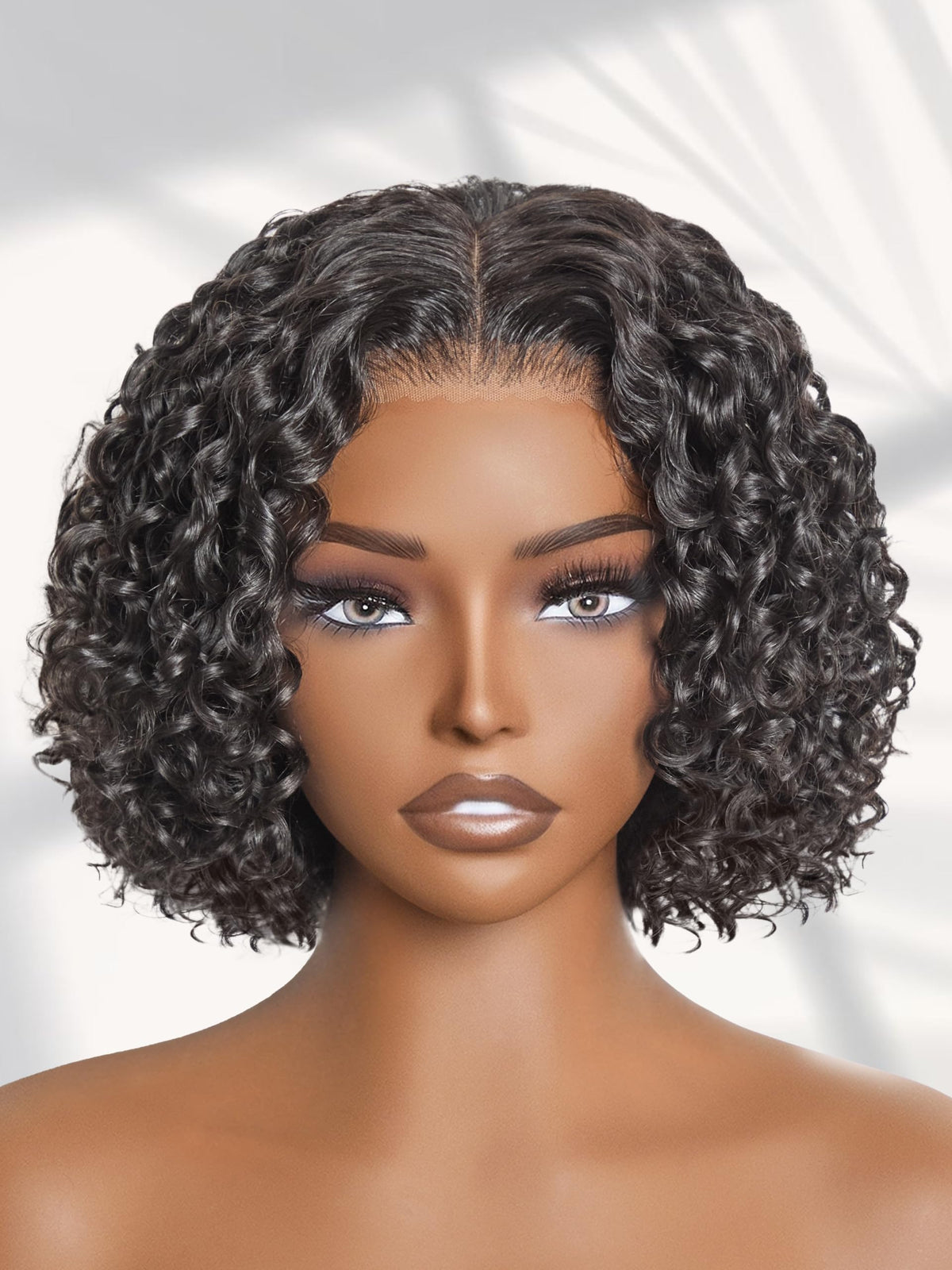 LUVME HAIR 5X5 Deep Curly Wig 10 Inches black front view