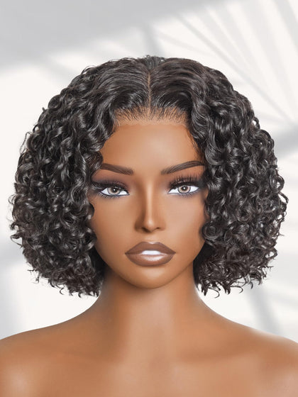 LUVME HAIR 5X5 Deep Curly Wig 10 Inches black front view