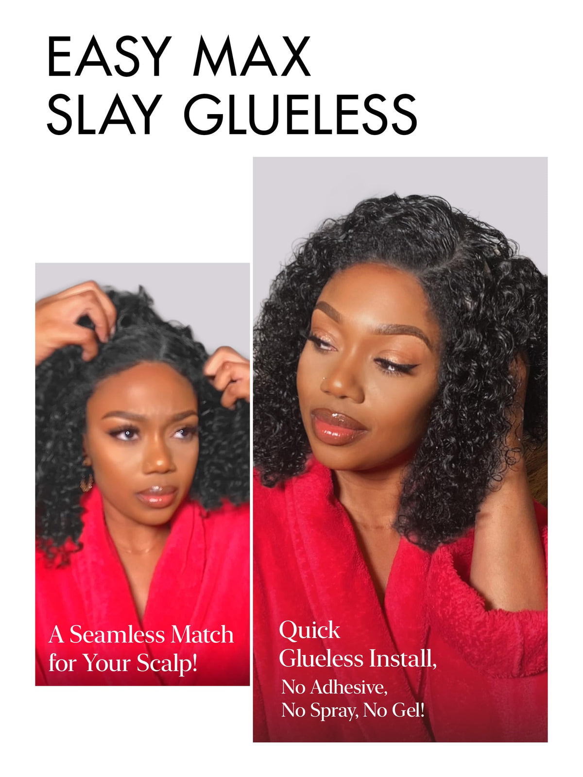LUVME HAIR 5X5 Deep Curly Wig 10 Inches black on display