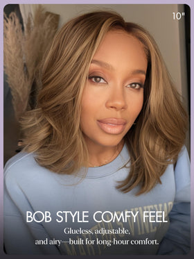 LUVME HAIR 5X5 Layer Cut Bob Wig side view showing layers