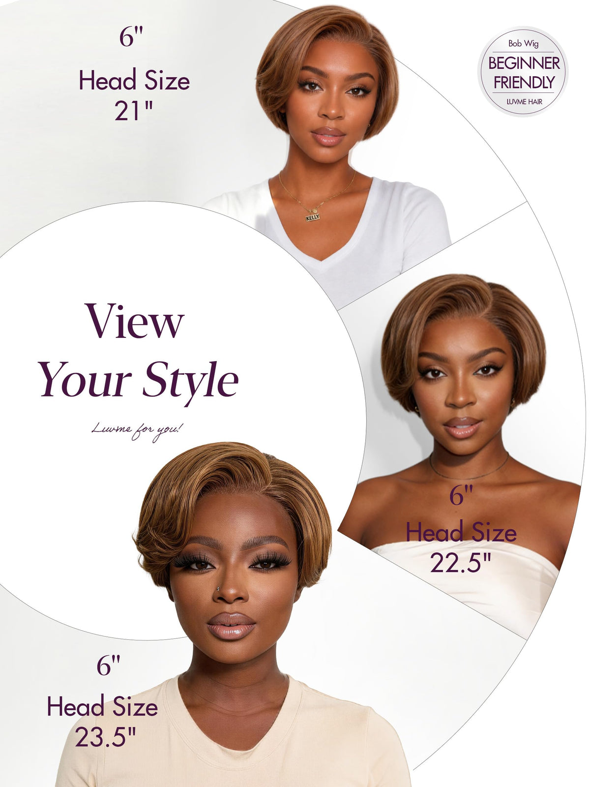 LUVME HAIR 6" Short Pixie Cut Wig on a mannequin