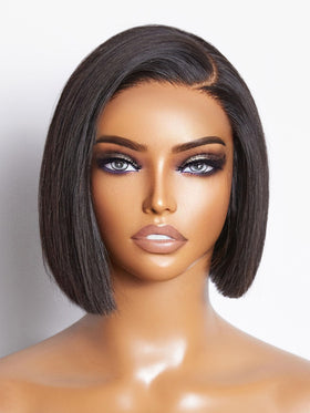 LUVME HAIR 8'' Blunt Cut Bob Wig front view with HD lace closure