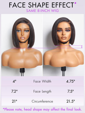 LUVME HAIR 8'' Blunt Cut Bob Wig in packaging