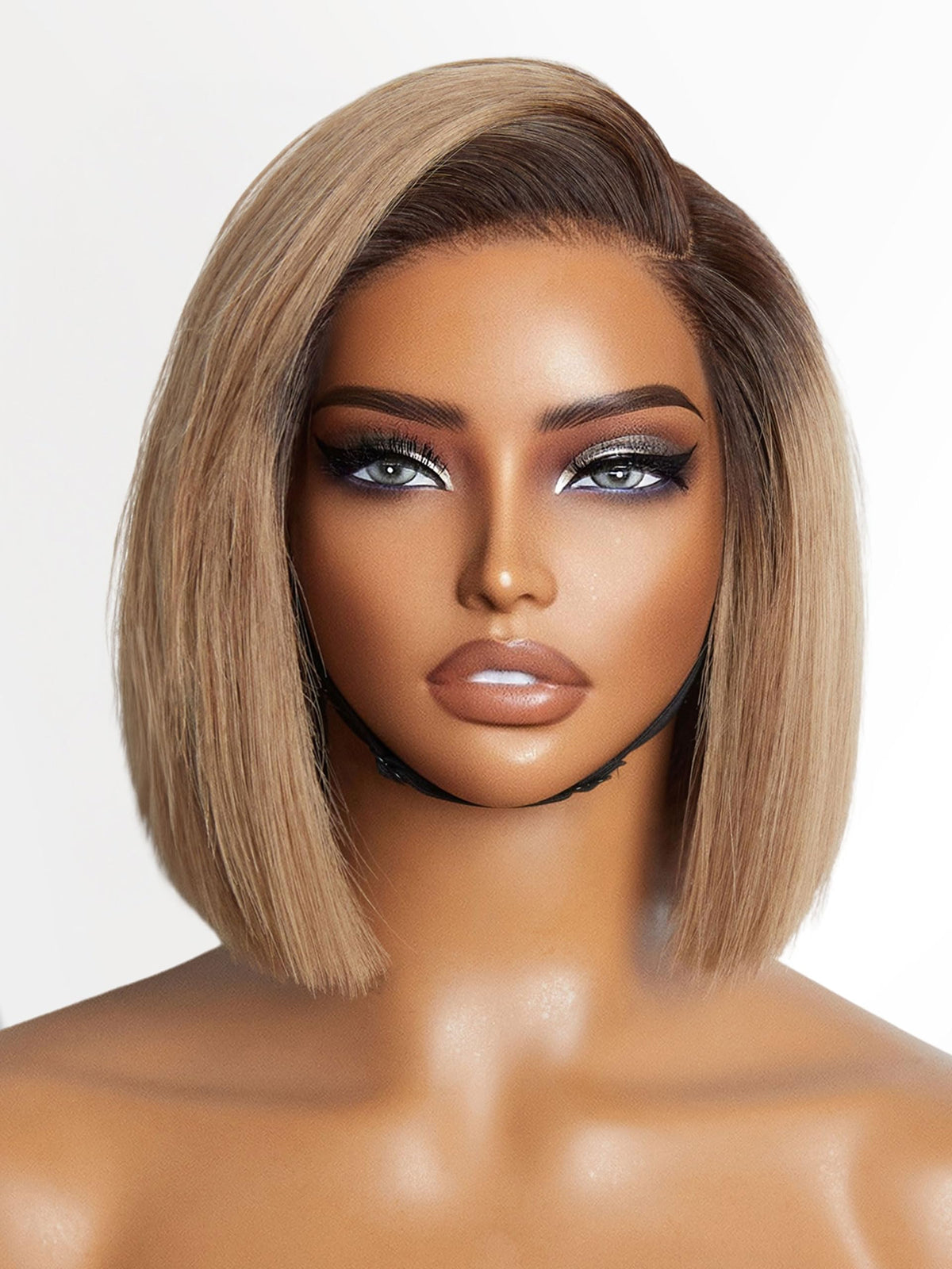 LUVME HAIR 8 Inch Ash Blonde Blunt Cut Bob Wig front view