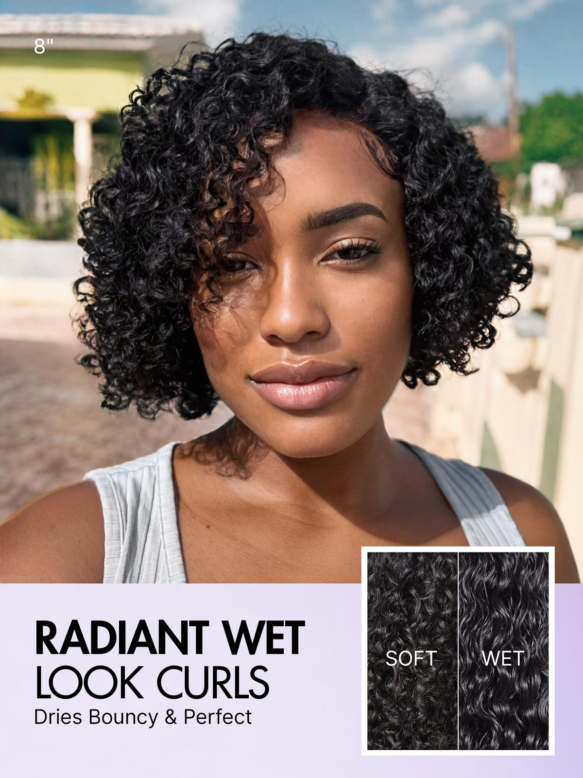 LUVME HAIR 8-inch curly wig back view