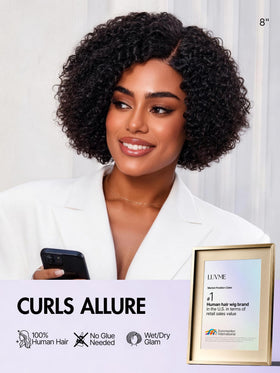 LUVME HAIR 8-inch curly wig side view
