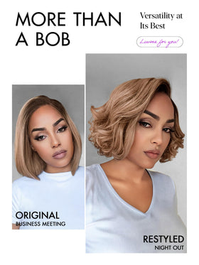 LUVME HAIR Ash Blonde Short Bob Wig styled side part