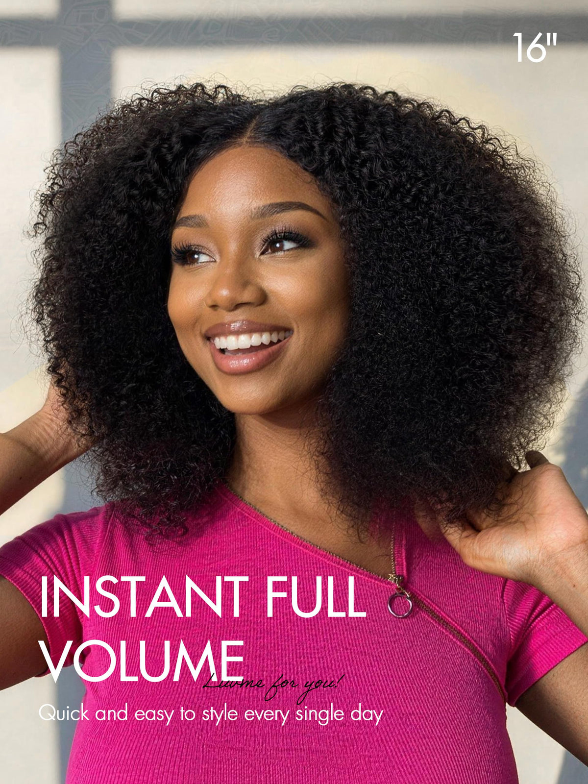 LUVME HAIR Bouncy Curly Wig back view