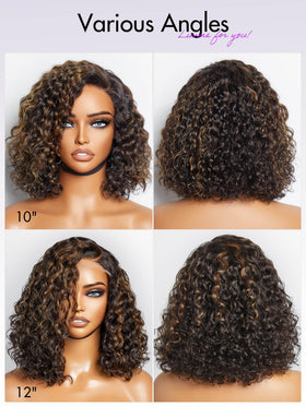 LUVME HAIR curly bob wig with blonde highlights on mannequin