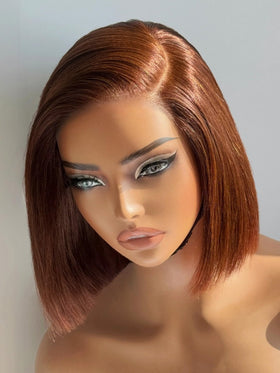 LUVME HAIR Dark Brown Bob Wig front view