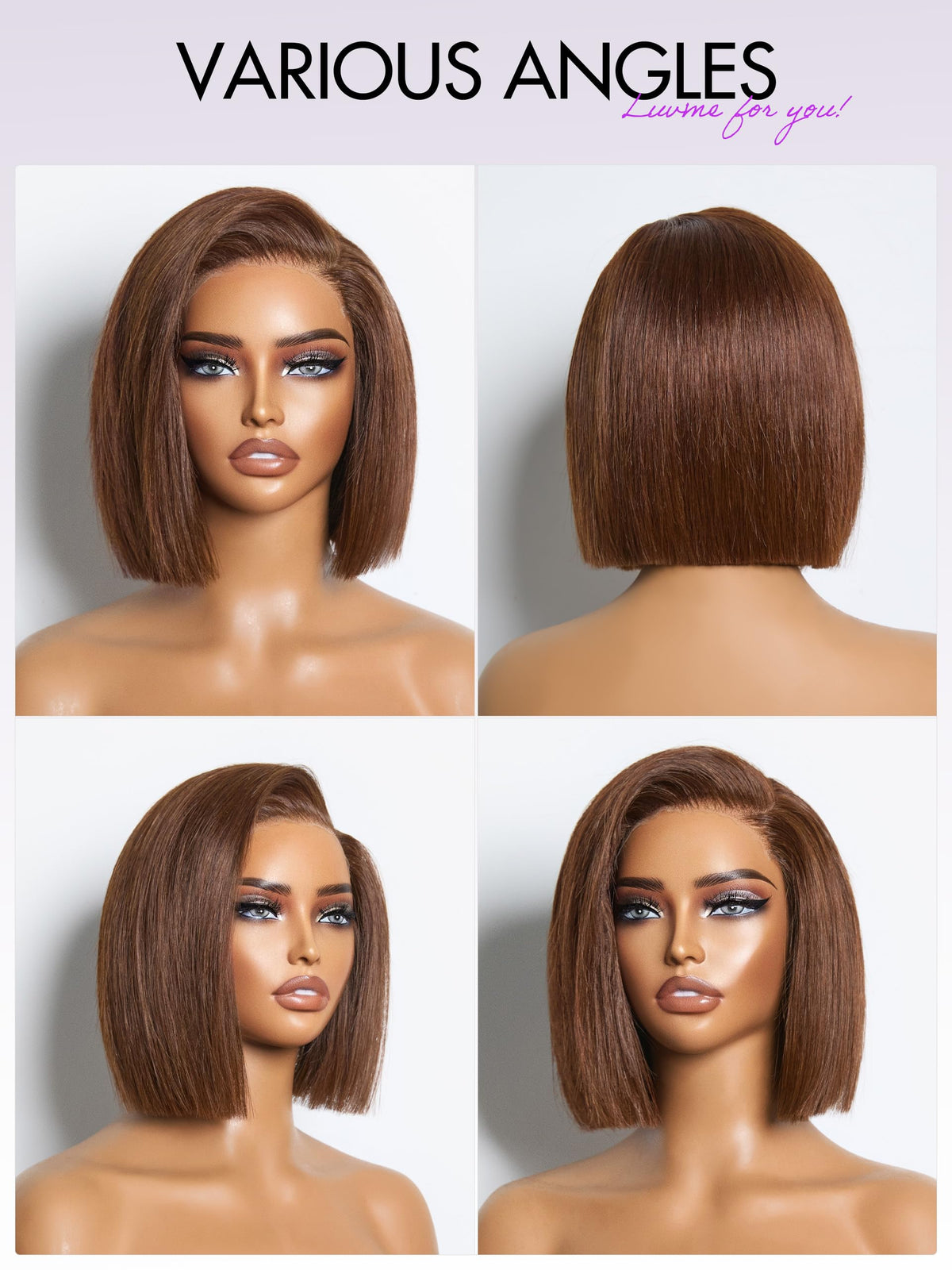 LUVME HAIR Dark Brown Bob Wig packaging