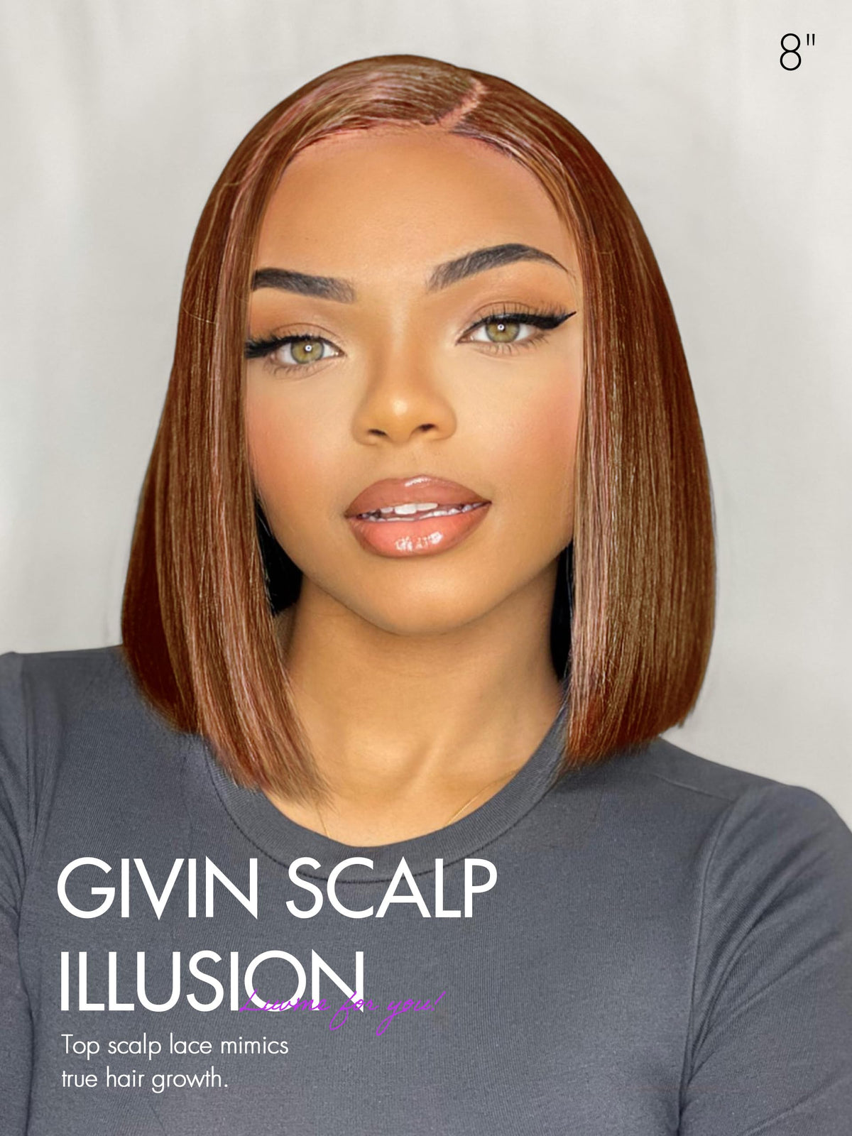 LUVME HAIR Dark Brown Bob Wig side view