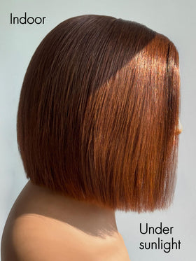 LUVME HAIR Dark Brown Bob Wig with side part