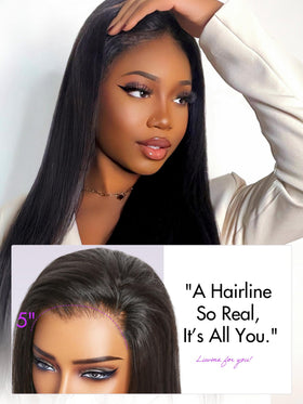 LUVME HAIR Glueless Straight Wig styled with waves