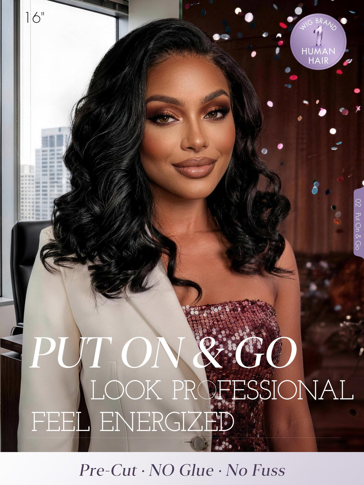 LUVME HAIR Loose Body Wave Wig side view showing loose waves