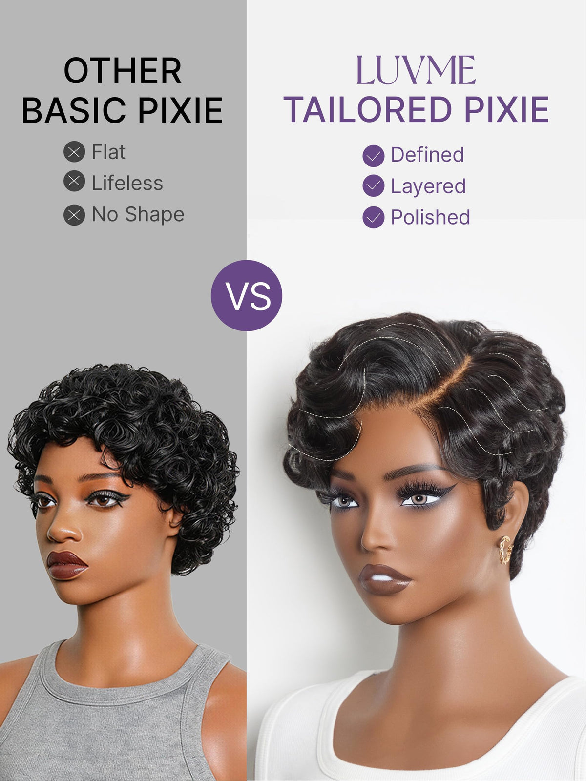 LUVME HAIR Short Pixie Cut Wig packaging