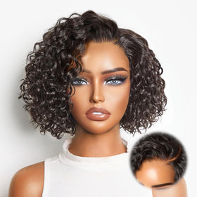 LUVME HAIR Water Wave Pixie Cut Wig front view with natural curls