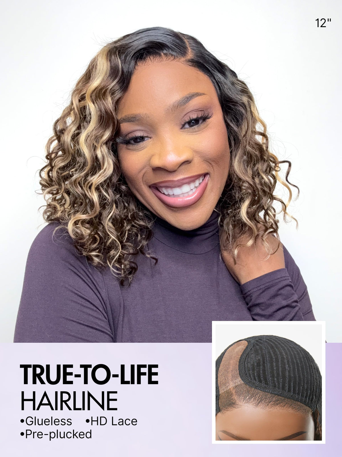 LUVME HAIR Water Wave Pixie Cut Wig in natural black colour