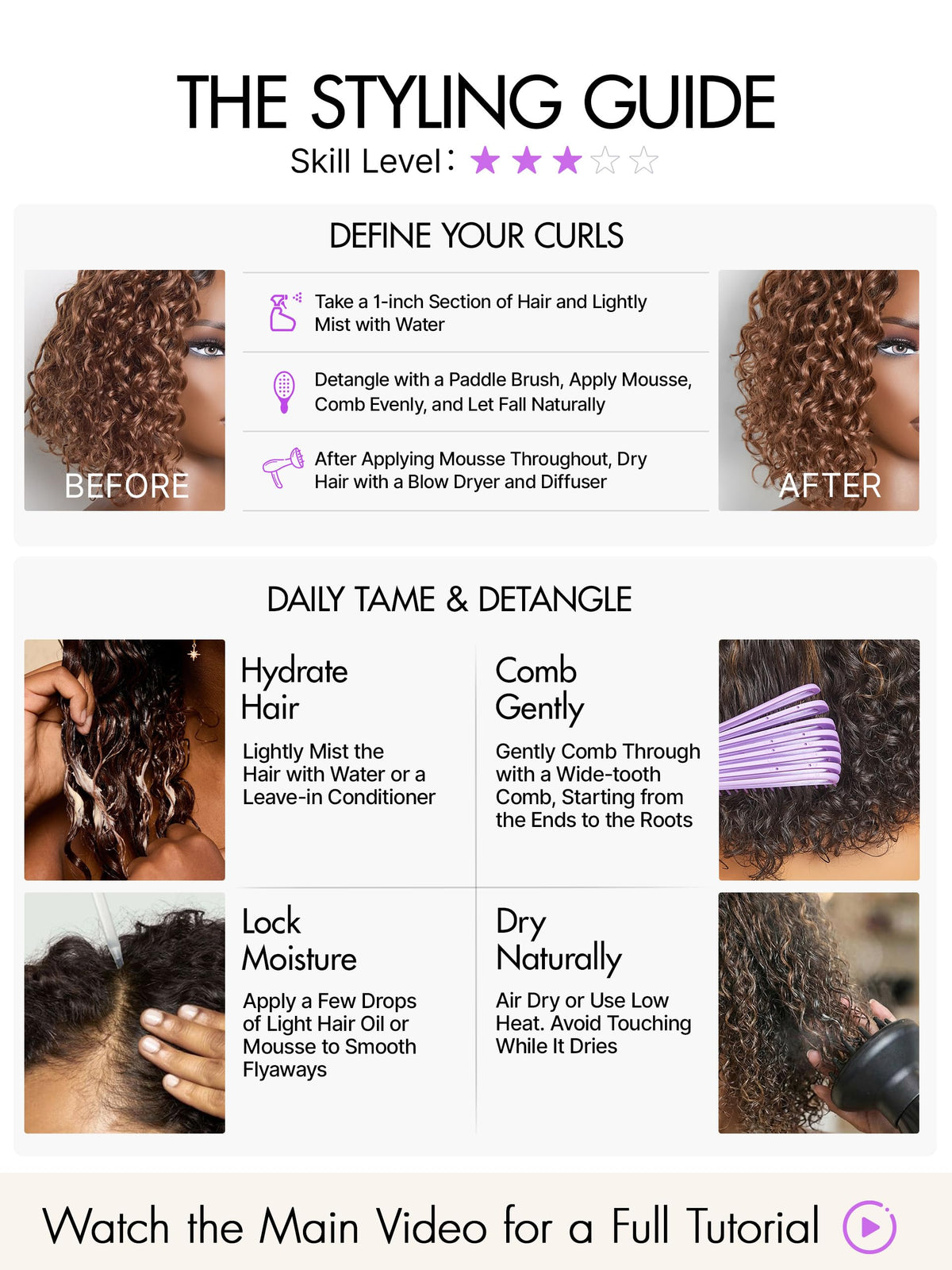 LUVME HAIR Water Wave Pixie Cut Wig in packaging
