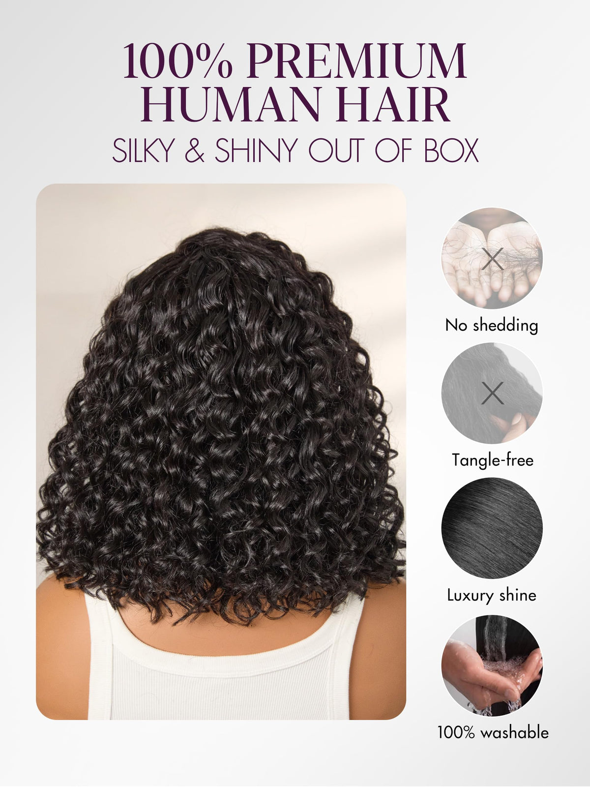 LUVME HAIR Water Wave Pixie Cut Wig on mannequin