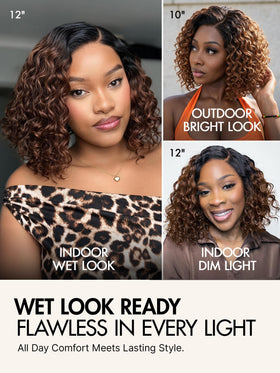 LUVME HAIR Water Wave Pixie Cut Wig styled on mannequin
