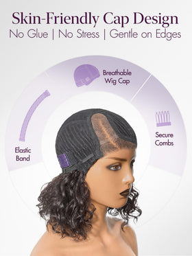 LUVME HAIR Water Wave Pixie Cut Wig styled on mannequin