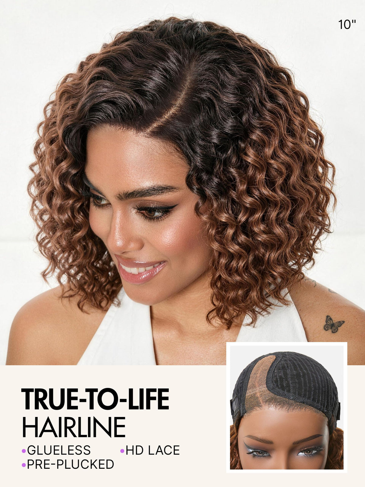 LUVME HAIR Water Wave Pixie Cut Wig with natural colour