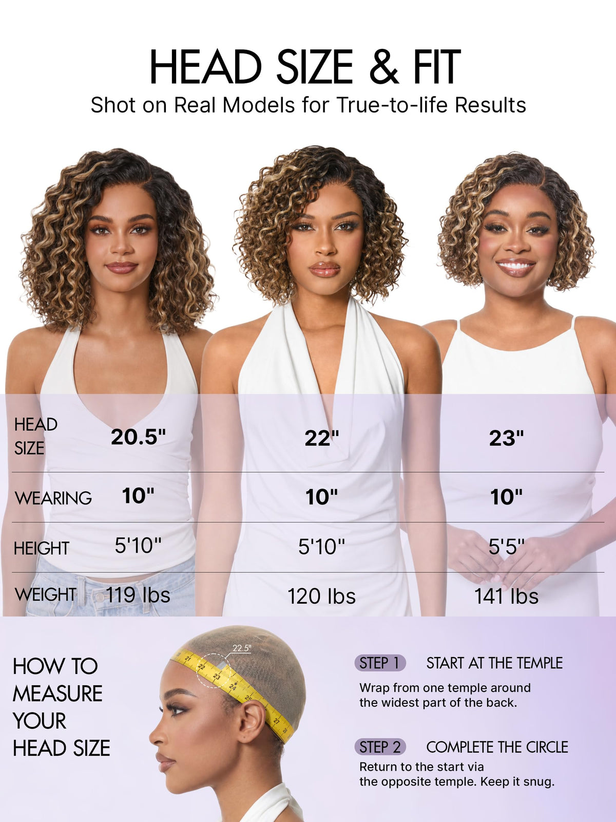LUVME HAIR Water Wave Pixie Cut Wig with natural hairline