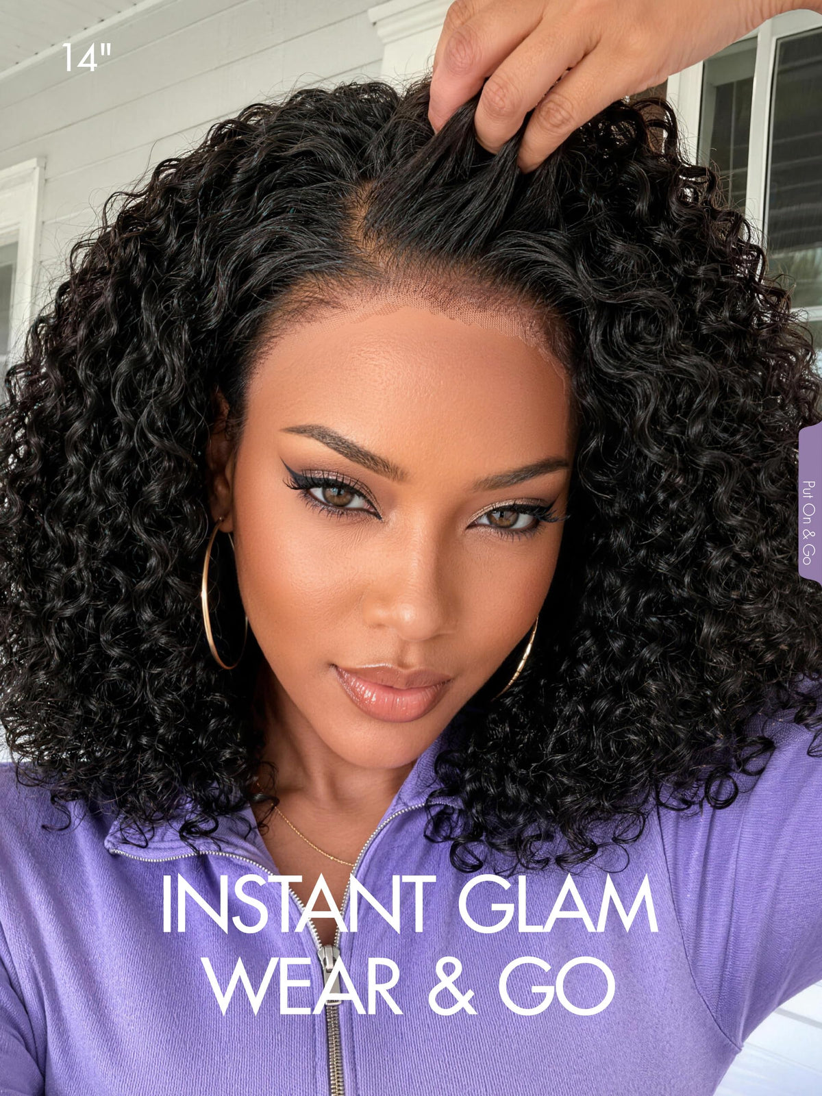 LUVME HAIR Wet and Wavy 5x5 Closure Curly Bob Wig with adjustable straps